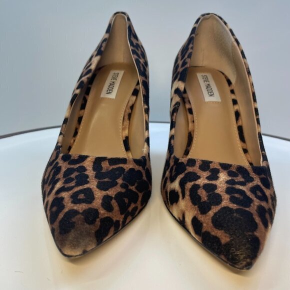 Steve Maddens Textile Leopard print High heels 8.5M - Picture 2 of 8